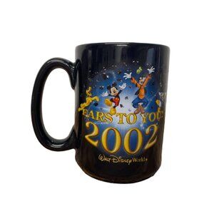 Vintage Walt Disney World Ears To You 2002 Black Ceramic Coffee Mug Souvenir